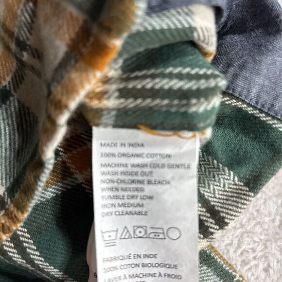 prAna Golden Canyon Flannel Small Womens Plaid Snap Button Shirt Oversized NWT - Picture 7 of 14